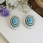 Firoza and emrald floral studs