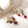 Long Chain Kundan Pendant Necklace with Traditional Detailing
