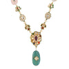 Long Kundan Navratna Necklace with Colorful Gemstones