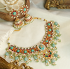 Firoza Multicolored Kundan Necklace Set with Tikka & Nath | RASA Jewels