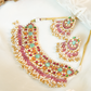 Multicolor Gold-Plated Jadau Kundan Necklace Set with Tikka & Passa