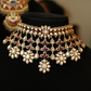 Antique Gold Polki Choker Necklace Set with Tikka