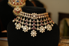 Antique Gold Polki Choker Necklace Set with Tikka