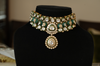 Bridal Polki Choker Necklace Set with Tikka