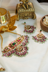 Multicolored Chokhar Necklace Set with Matching Earrings