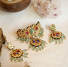 Navratna Chokhar Necklace Set with Matching Earrings