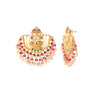 Traditional Silver Chandbali Earrings with 22K Gold Plating