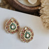 Intricate Silver Kundan Stud Earrings with 22K Gold Plating