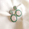 Rose Quartz and Jade Earrings