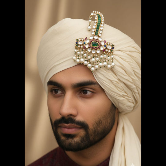 Kalgi with Green and stone work