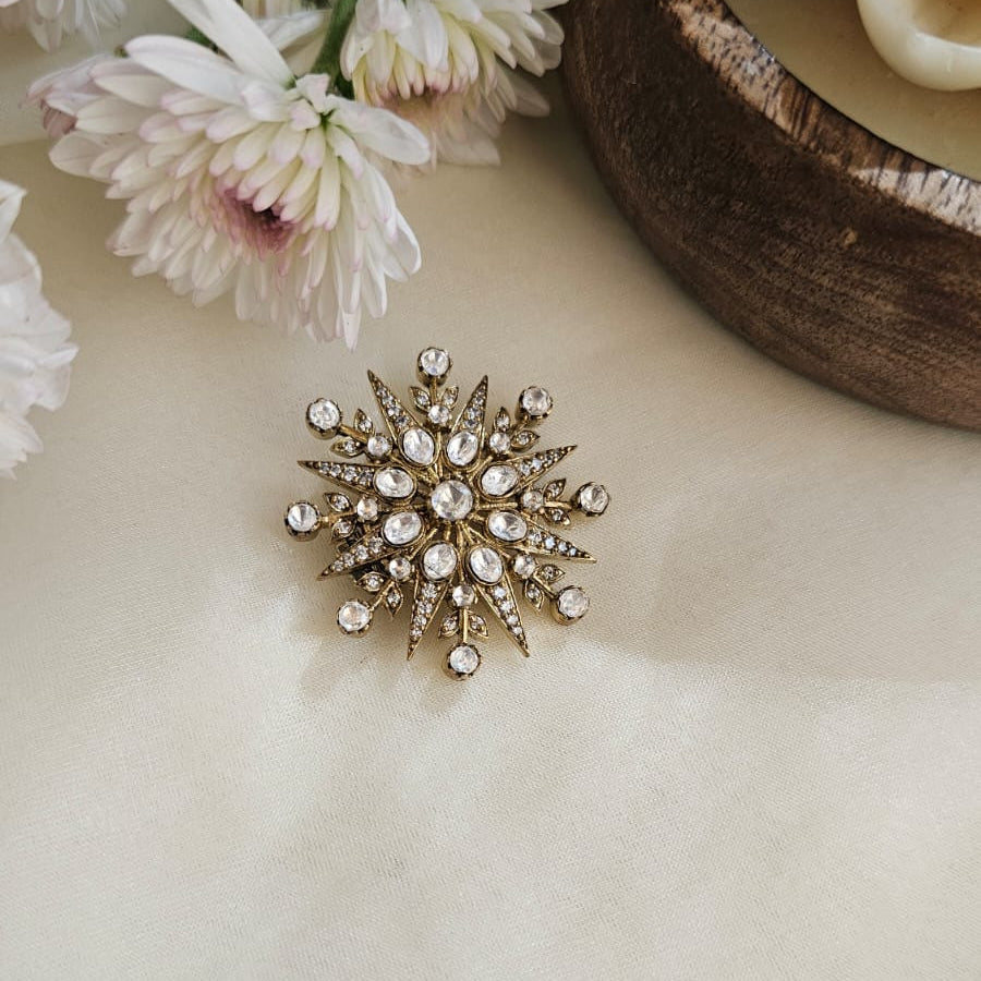 Victorian Star Broach with Antique Polish