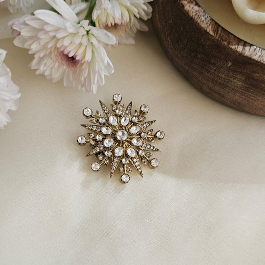 Victorian Star Broach with Antique Polish