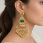 Golden and emerald danglers