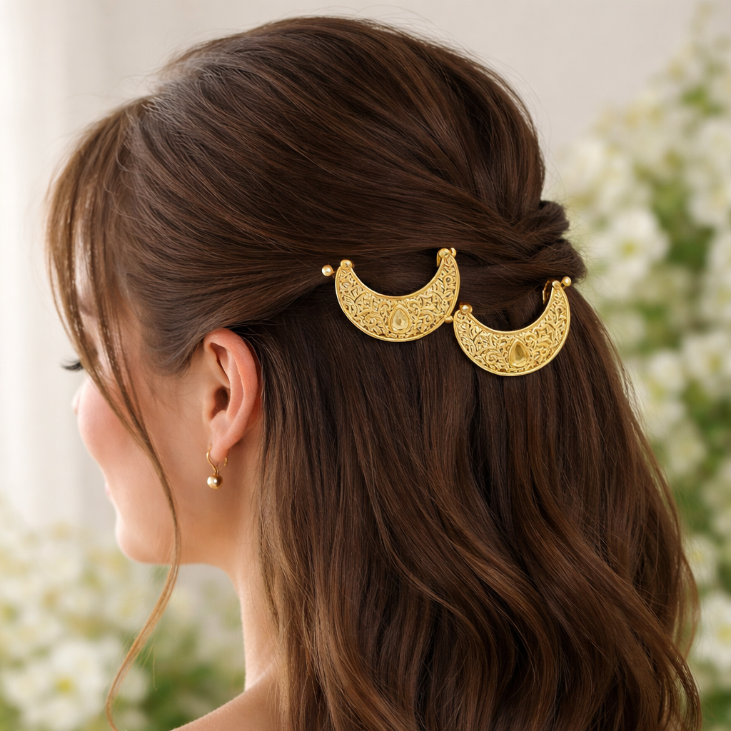 Gold plated punjabi hairpins(1 pair )