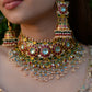 Flourite and ruby jadau kundan necklace set