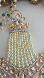 Kundan and pearl chandelier earrings