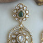 Polki and emerald dangler earrings