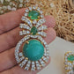 Turquoise emerald statement earrings