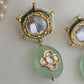 Polki with flourite stones earrings