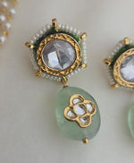 Polki with flourite stones earrings