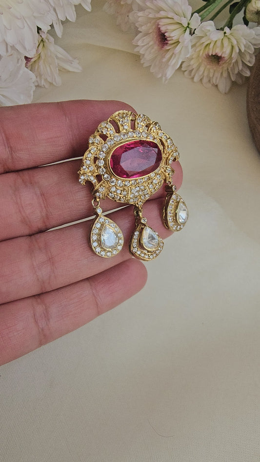 Ruby stone broach