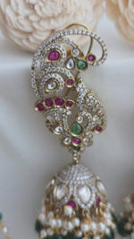 Victorian style peacock jhumka