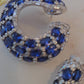 Sapphire and diamond hoops