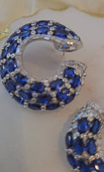 Sapphire and diamond hoops