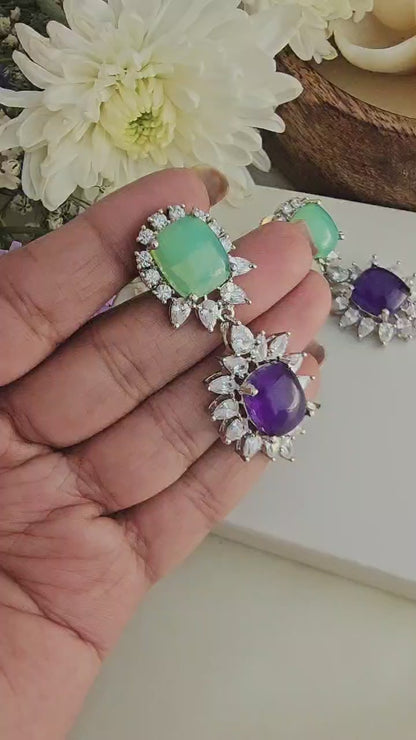 Midnight frost flora earrings