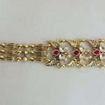 Antique gold finish emerald stone headband
