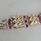 Meenakari lotus kundan firoza bracelet