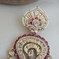 Kundan polki ruby danglers