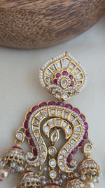 Kundan polki ruby danglers