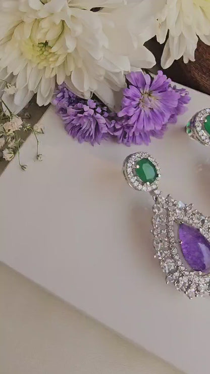 Midnight violet blooms earrings