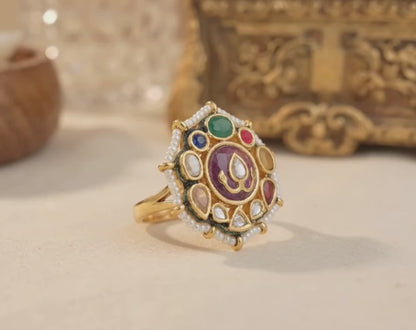 Kundan navratna ring