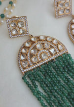 Emerald Polki waterfall earrings