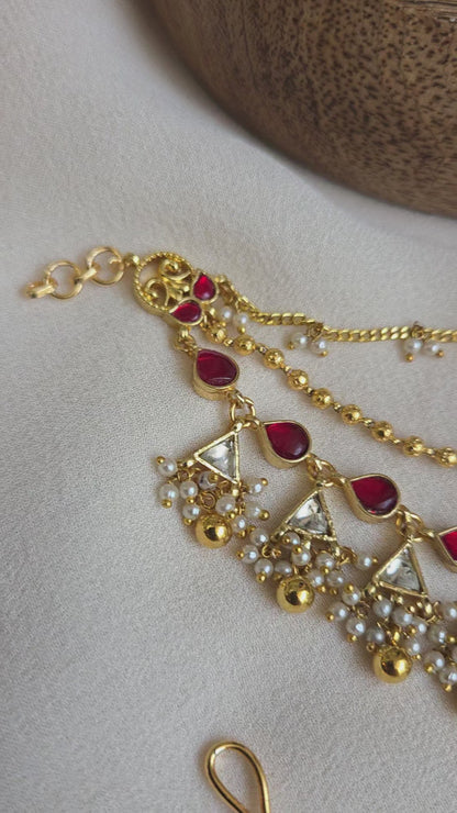 Kundan ruby kanchain