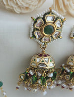 Beautiful kundan emerald jhumka