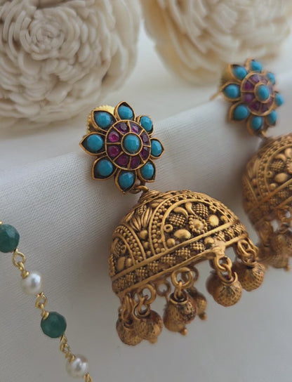 Traditional firoza jhumki