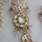 Pink meena kundan earrings