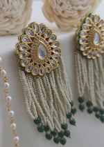 Waterfall pearl drops earrings