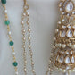 Pearl droplet kundan jhumki with earchains