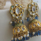 Kundan and blue sapphire jhumki