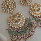 Paachi Kundan Necklace Set with Red & Green Droplets