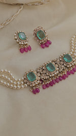 Moissanite polki chokar set
