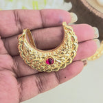 Ruby and gold hairpins( 1 pair )