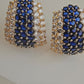 Sapphire and diamond hoops
