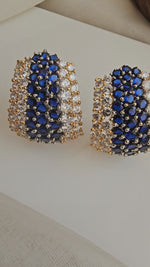 Sapphire and diamond hoops