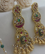 Pachi kundan ghungroo earrings