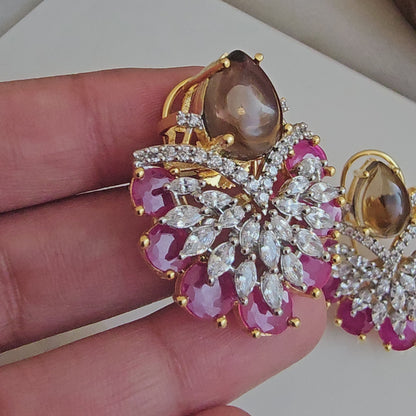 Ruby bloom studs